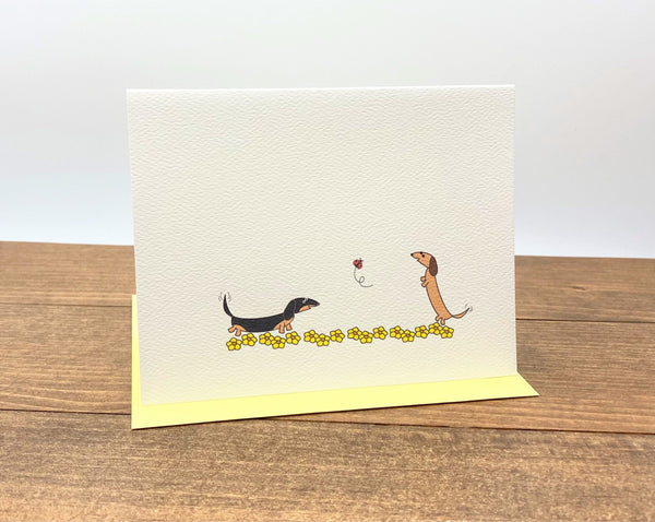Dachshunds With Flowers Note Cards (Set of 10)