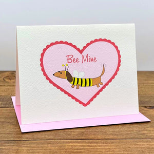 Dachshund Bee Mine Valentine's Day Card
