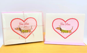 Dachshund Bee Mine Valentine's Day Card Set