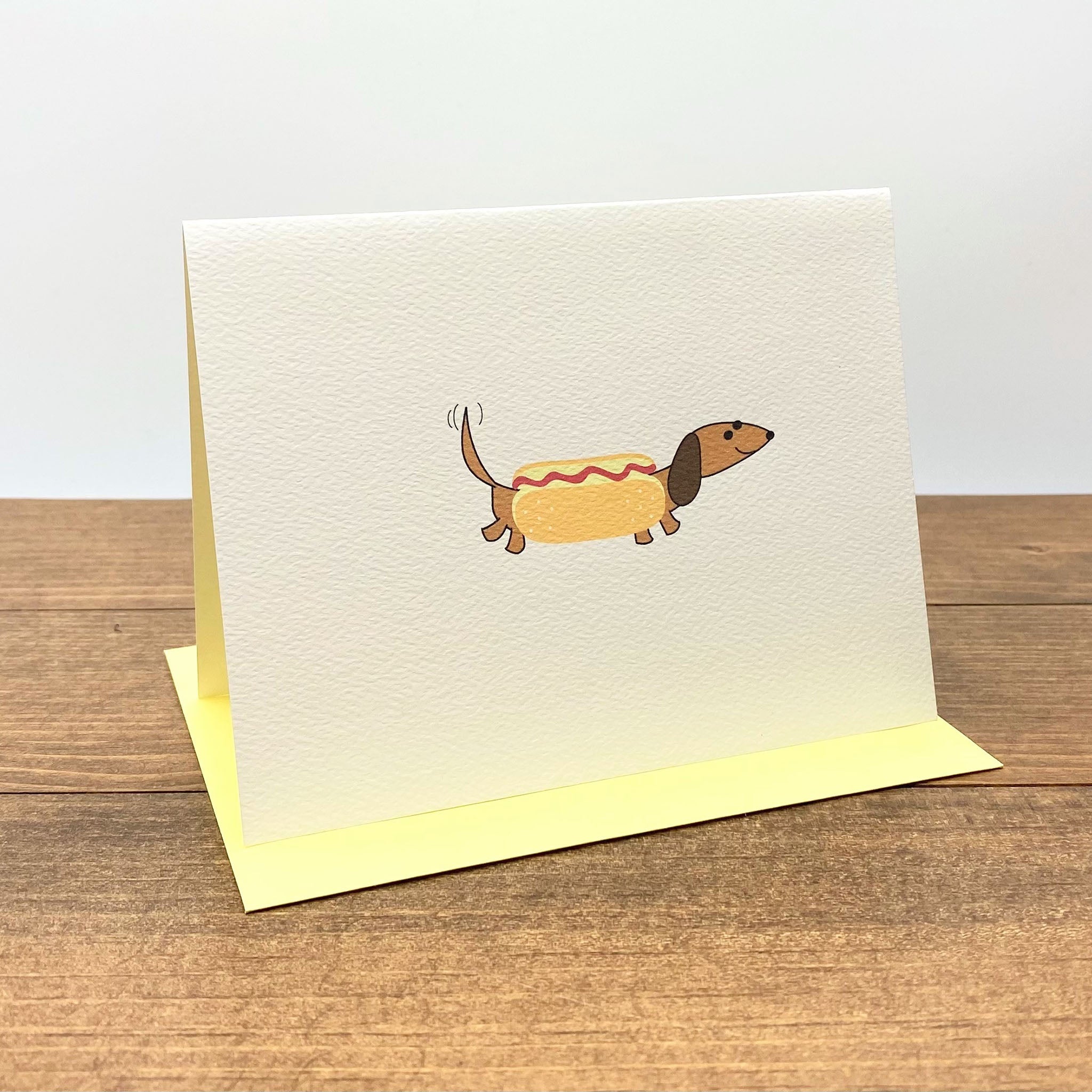 Dachshund Dressed as Hot Dog Note Cards - Red/Brown (set of 10)