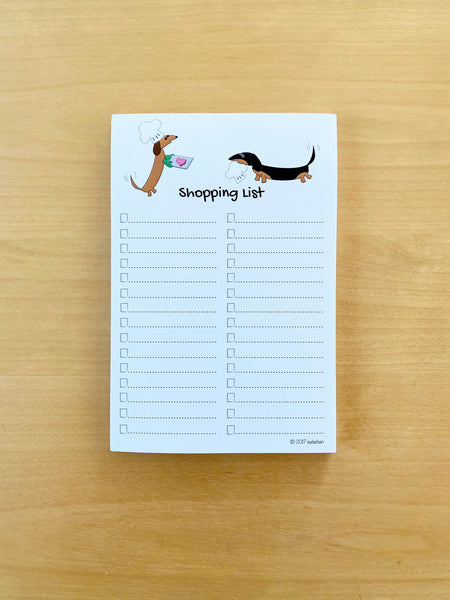 Dachshund Chefs Shopping Grocery List Notepad (50 sheets)