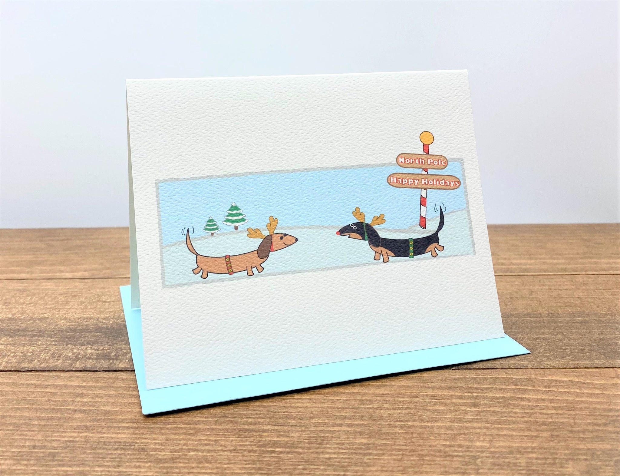 Dachshund Reindeer Holiday Note Cards (Set of 10)