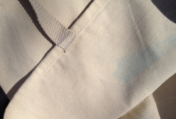 Closeup of inside of tote bag.
